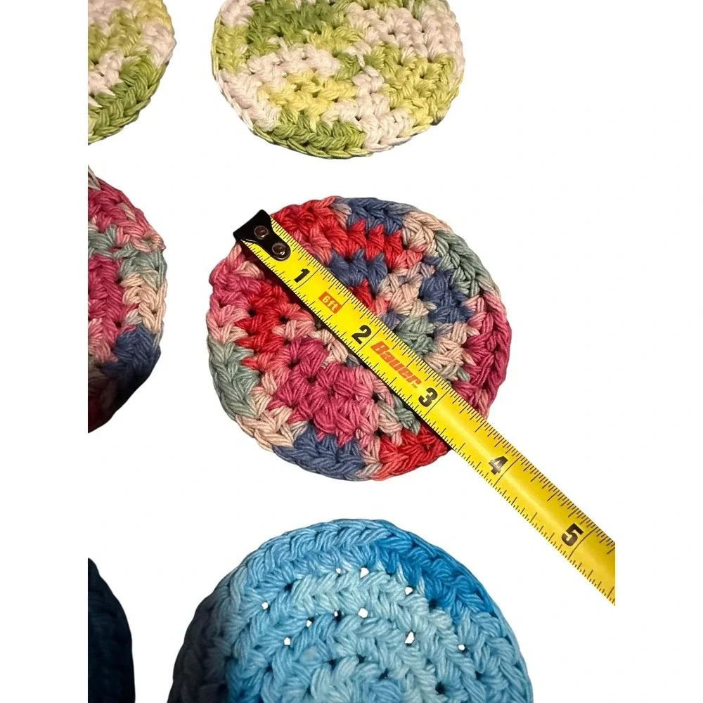 NEW set of‎ 6 handmade round coasters crochet cotton